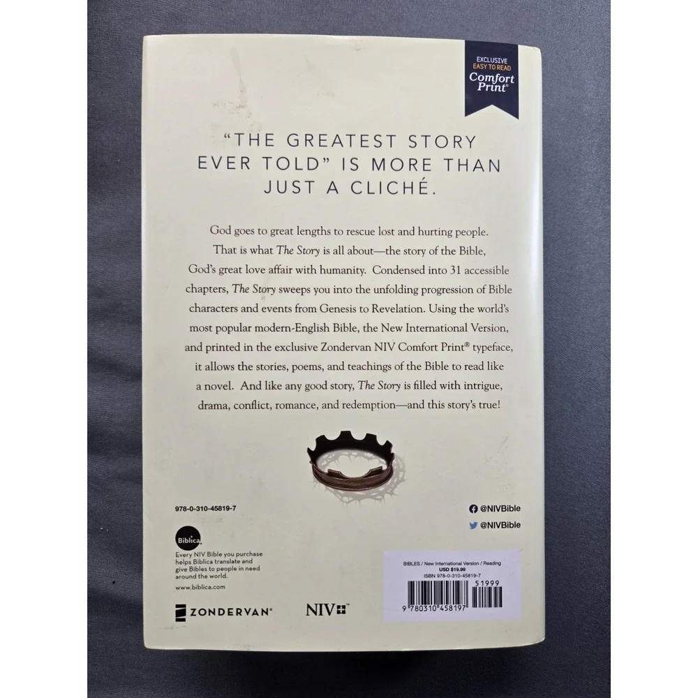 NIV, the Story, Comfort Print : The Bible As One Continuing Story of God and...